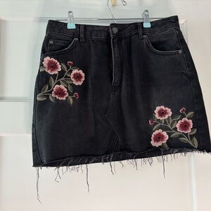 Topshop Black Embellished Mini Skirt